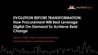 Market Dojo Webinar - "Evolution before Transformation" hosted by Jon Hansen