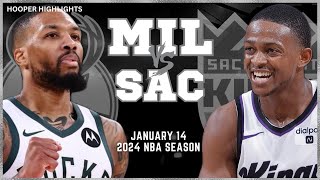 Milwaukee Bucks vs Sacramento Kings Full Game Highlights | Jan 14 | 2024 NBA Season