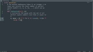 Leetcode 279. Perfect Squares in Python | Python Leetcode | Python Coding Tutorial | Python ASMR