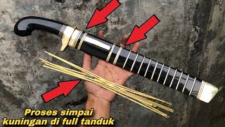 PROSES PEMASANGAN SIMPAI/BEBER Kuningan Di Sarung Full Tanduk‼️