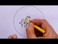 easy circle scenery drawing circle scenery drawing step by step circle drawing for beginner tutorial