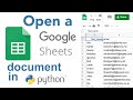 Python Import / Read In Google Spreadsheet Using Pandas. Open a Google sheets document in python.