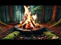 cozy campfire ambience 🔥 relaxing fire sounds u0026 soft music for sleep study u0026 relaxation loopable