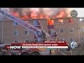 Large fire rips through apartment building on Detroit's west side