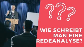 WIE SCHREIBT MAN EINE REDEANALYSE? I DEUTSCHSTUNDEONLINE