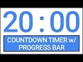 20 min Countdown Timer w/ Progress Bar #Timer #Countdown