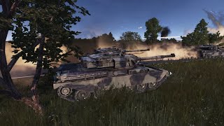 Fierce tank canon fight between Challenger, Abrams and T80 tanks - Warno 2023