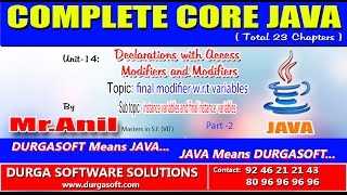 Core Java-DAM - instance variables and final instance variables - Part-2