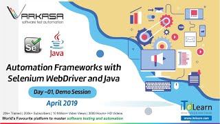 Automation Frameworks with Selenium WebDriver and Java Day-01 Demo session - April 2019