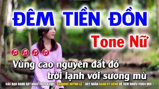 Karaoke Đêm Tiền Đồn - Tone Nữ | Nhạc Sống Huỳnh Lê