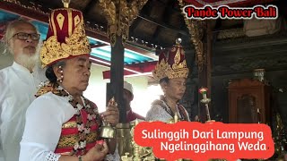 Ngelinggihang Weda Sire Empu Galuh Dharma Putra Giri Dwaja saking gria taman sri Wedari lampung