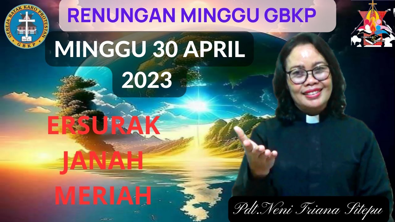 RENUNGAN MINGGU GBKP MINGGU 30 APRIL 2023 - YouTube