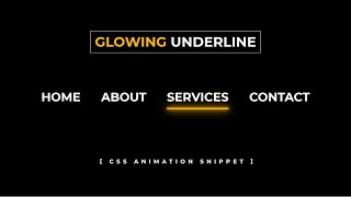 Glowing Underline Menu Link Hover Animation | Quick CSS Tips