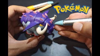 Como hacer al POKEMON Colmilargo con Porcelana Fria o Plastilina / Great  Tusk out of clay