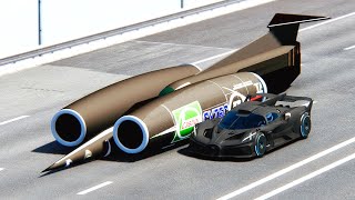 Bugatti Bolide Carbon Edition vs SSC Thrust at Drag Race 20 KM