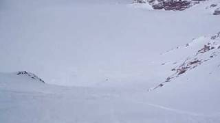 Grant descending the North chute of Mt. Patterson