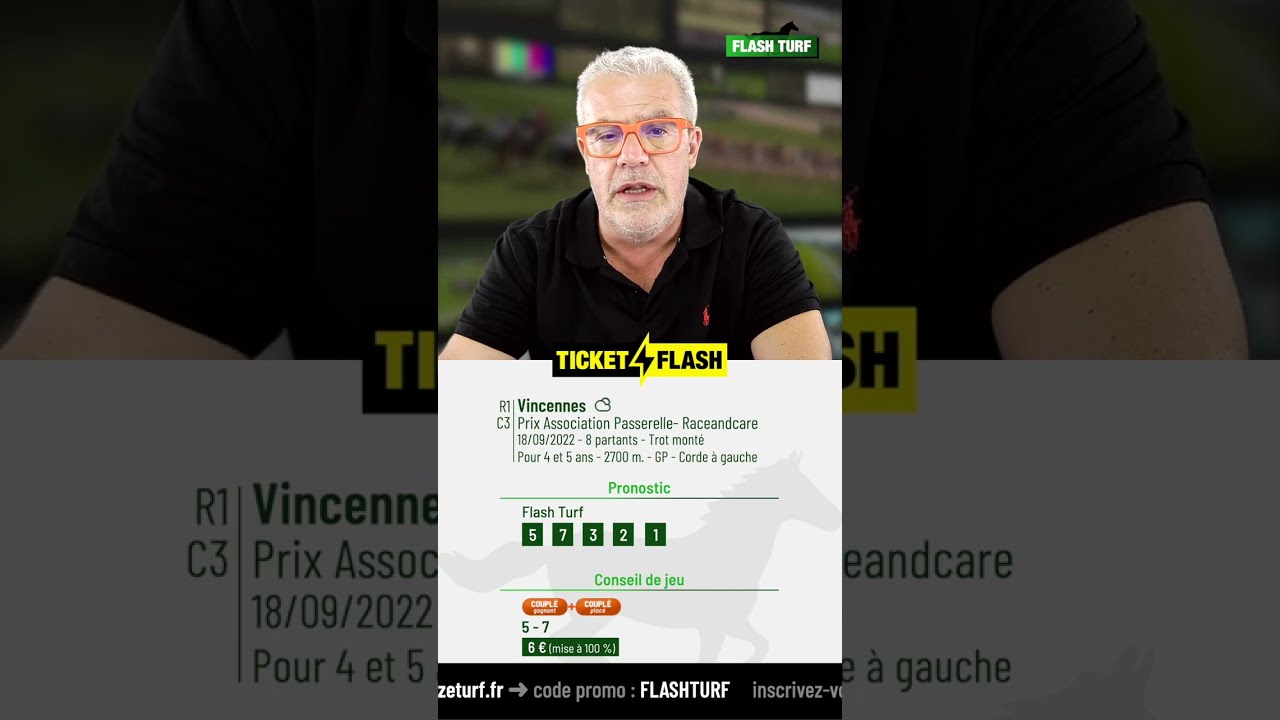 Pronostic PMU Course Ticket Flash Turf - Vincennes (R1C3 Du 18 ...