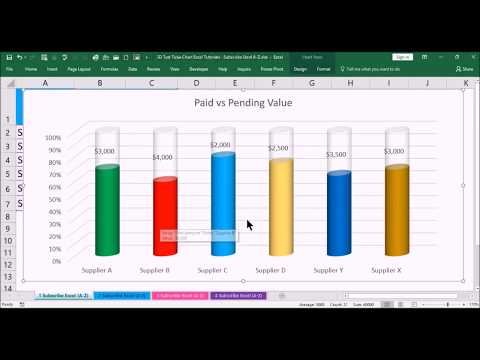 3D Test Tube Chart in MS Office Excel 2016 3D Test Tube Chart in MS Office Excel 2016