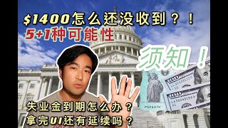 $1400为什么还没收到?! | 分享5+1个可能性(很有可能是最后一种😄）失业金拿完到期怎么办？该做什么？Unemployment \u0026 Stimulus check update