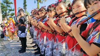 立野 東町の獅子舞 奉納獅子 福田神社秋季祭礼 2023 富山県高岡市立野東町  A festival where the lion god exorcises evil spirits