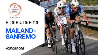 Showdown zwischen Pogacar und van der Poel | Highlights deutsch | Mailand-Sanremo 2026 | Radsport