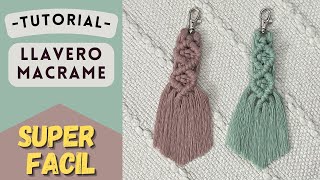 Tutorial llavero macramé super fácil! PASO A PASO 🗝️✨ keychain macrame tutorial super easy 💕