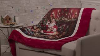 Beautiful Santa-Themed Minky Fabric Throw Blanket (Santa/Christmas Panel)