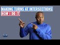 Making Turns On A Motorcycle At An Intersection