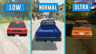 Ultra VS Normal VS Low Graphics Comparison | BeamNG drive