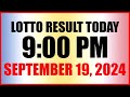 Lotto Result Today 9pm Draw September 19, 2024 Swertres Ez2 Pcso