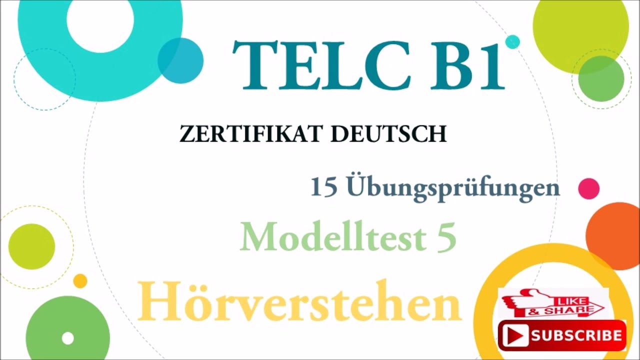 TELC B1 - Zertifikat Deutsch - 15 übungsprüfungen- Hörverstehen B1 ...