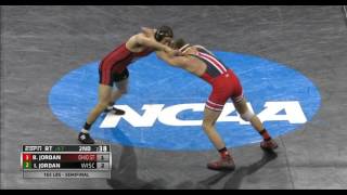 2016 NCAA 165 Semifinal Isaac Jordan (WISC) v Bo Jordan (tOSU)