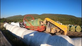 Wrapping Rye Bales and Moving Cattle