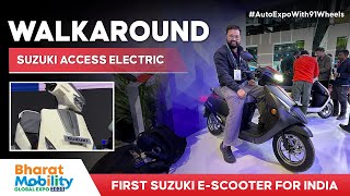 Suzuki Access Electric Unveiled || Quick Walkaround || First Suzuki Electric Scooter For India