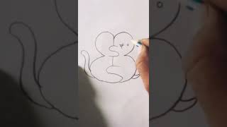 very easy- double cat from s #art #shetch #trending #shortvideo #cat #veryeasy