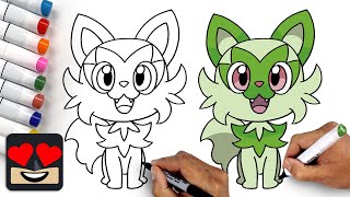 How To Draw Sprigatito | Pokemon Scarlet & Violet