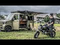 Solo Camping at School | Motorcycle and Van Life | HONDA Monkey Silent Vlog