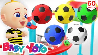 The Colors Song (Soccer Ball Slide) + more nursery rhymes & Kids songs - Baby yoyo