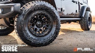 FUEL OFF-ROAD FC881 SURGE | JEEP WRANGLER | 17x9 | MATTE BLACK WITH GLOSS BLACK LIP