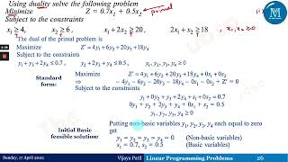 Linear Programming Problem | Duality | Solve LPP using Principle of Duality