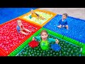 Five Kids Four Colors Water Balloons Challenge