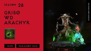 暗黑3 S28 單人大秘150 巫醫 厄拉祈爾 Diablo 3 S28 Solo GR150 WD Arachyr