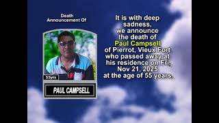 Paul Campsell ~ Short Obituary