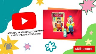 1960's FRANKONIA YONEZAWA HAPPY N' SAD FACE CLOWN Battery Operated