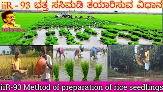 ಭತ್ತ ಸಸಿಮಡಿ ತಯಾರಿಸುವ ವಿಧಾನ iiR-93 Method of preparation of rice seedlings#rice #seedlings #method