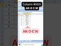 How to set column Width shortcut/Alt O C W/Excel formulas/Shortcuts/Tip of the day/Excel Tutorials