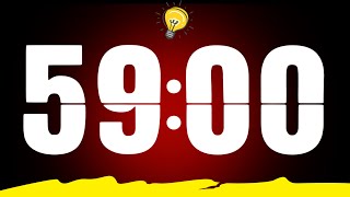 59 Minute Countdown Timer 🔔 Minimalist Display with Alarm