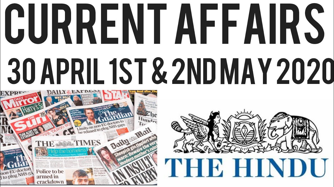 Daily Current Affairs|30Apr,1st & 2nd May 2020|Useful For SSC BANK RLY ...