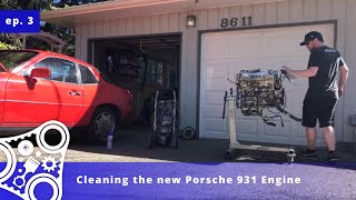 Cleaning the new Porsche 931 Engine