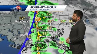 Clouds increase Wednesday, cold front and rain Thursday